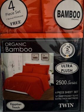 BAMBOO Organic Ultra Plush Twin Sheet Set - Orange